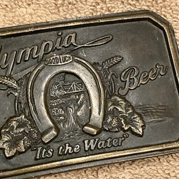 Vintage Olympia Beer belt buckle - Picture 3 of 6